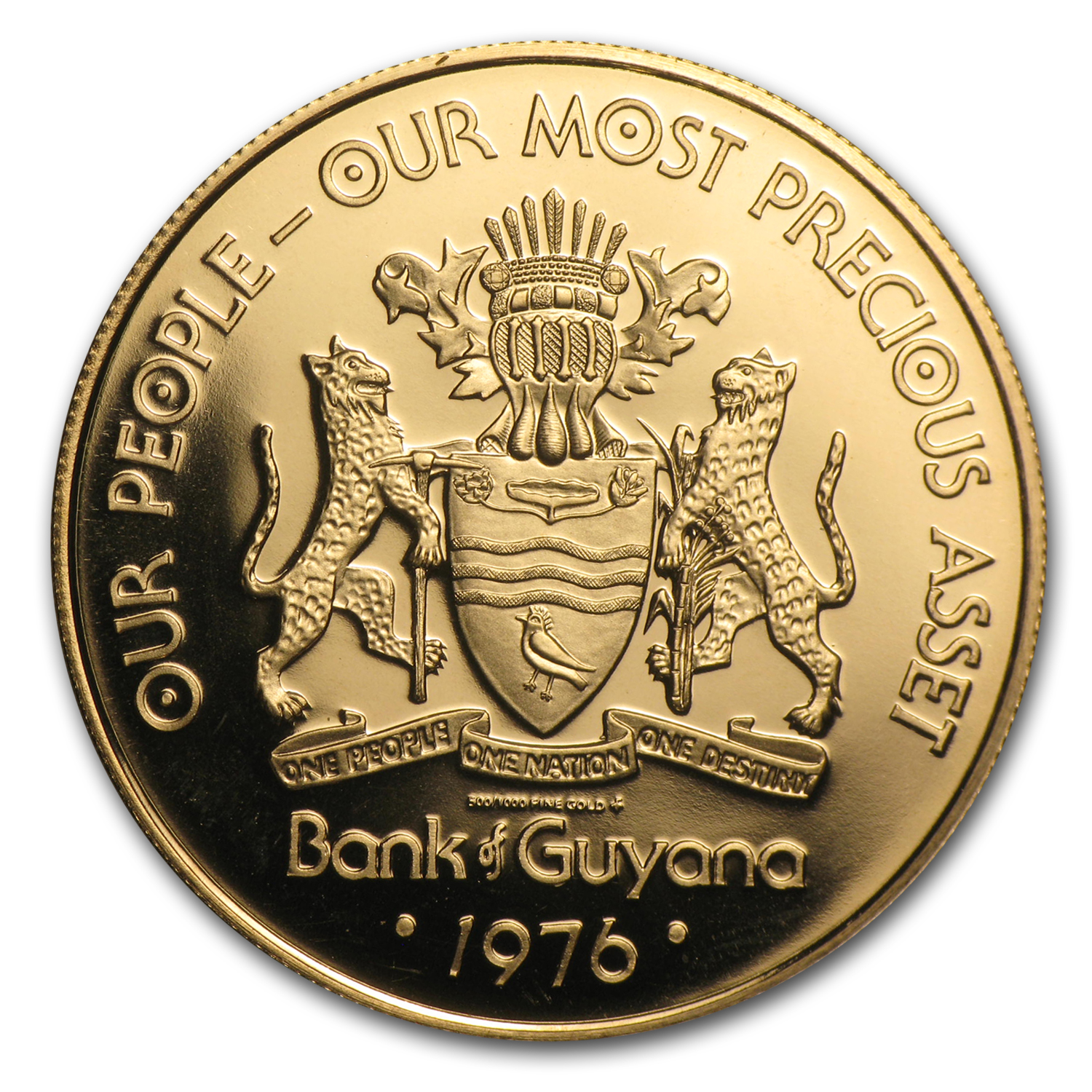 Buy 1976 Guyana Gold $100 10th Anniversary of Independence