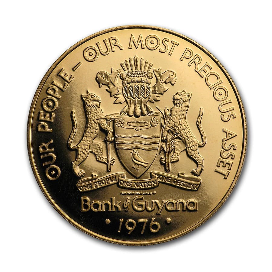 1976 Guyana Gold $100 Proof