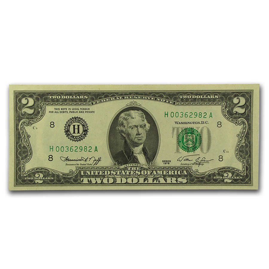 1976 (H-St. Louis) $2.00 FRN CU (Fr#1935-H)
