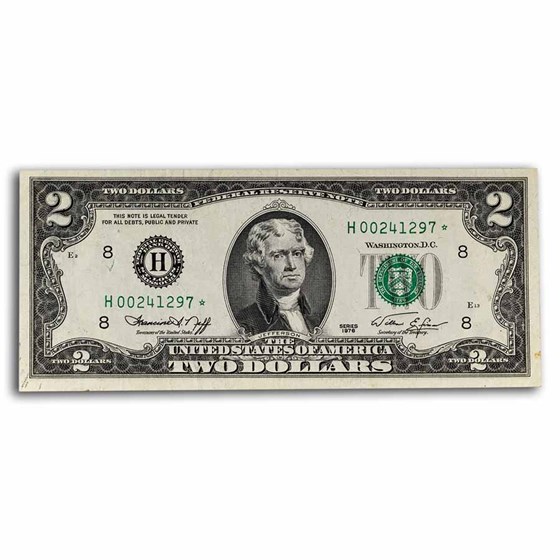 1976* (H-St. Louis) $2.00 FRN XF (Fr#1935-H*) Star Note 1976* (H-St. Louis) $2.00 FRN XF (Fr#1935-H*) Star Note