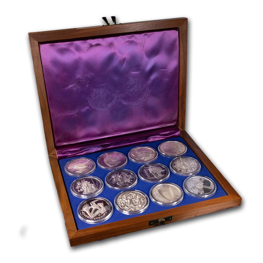 1976 Hamilton Mint Spirit of America Silver Art Medal Set of 12