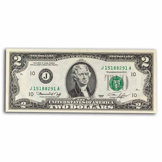 1976 (J-Kansas City) $2.00 FRN AU (Fr#1935-J) 1976 (J-Kansas City) $2.00 FRN AU (Fr#1935-J)
