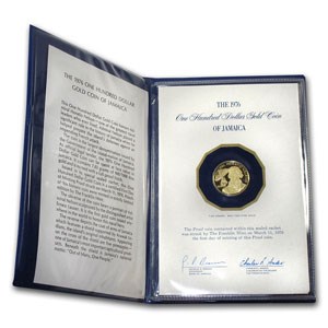1976 Jamaica Proof Gold 100 Dollars Admiral Nelson 1976 Jamaica Proof Gold 100 Dollars Admiral Nelson