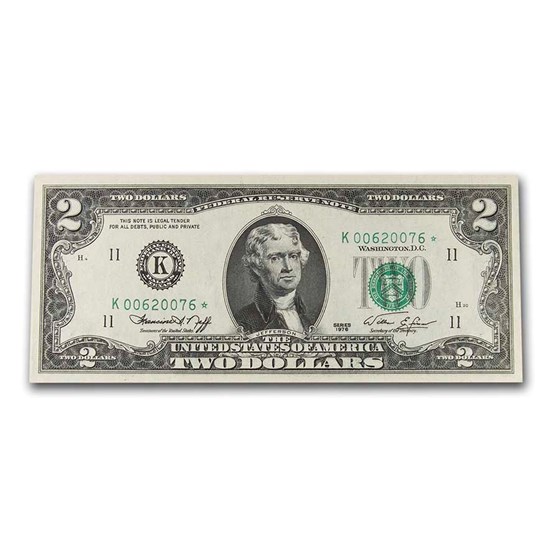1976* (K-Dallas) $2.00 FRN CU (Fr#1935-K*) Star Note 1976* (K-Dallas) $2.00 FRN CU (Fr#1935-K*) Star Note