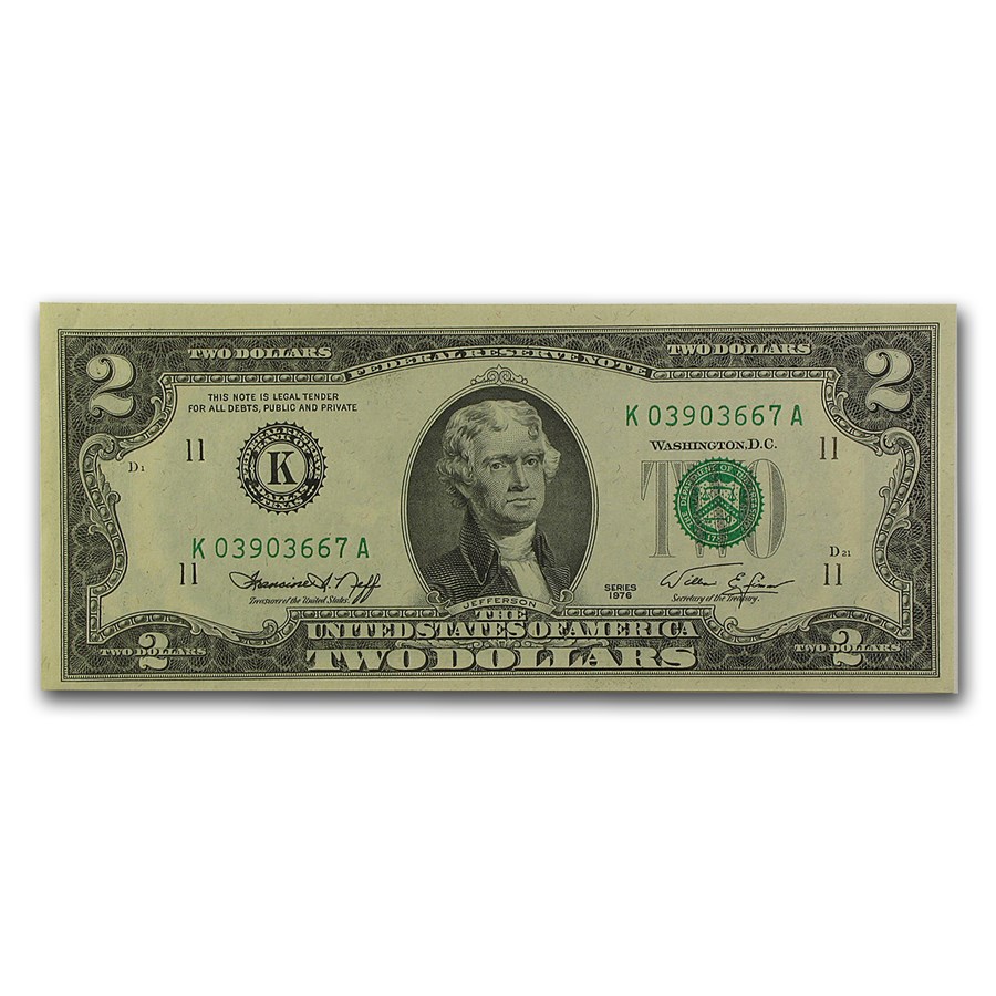 1976 (K-Dallas) $2.00 FRN CU (Fr#1935-K)