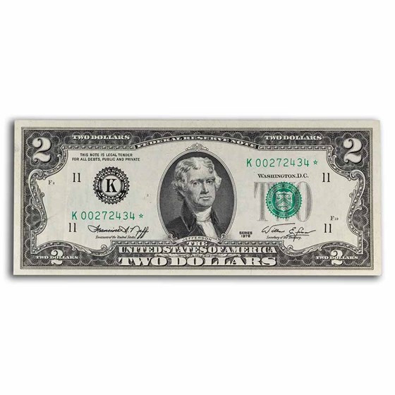 1976* (K-Dallas) $2.00 FRN XF (Fr#1935-K*) Star Note 1976* (K-Dallas) $2.00 FRN XF (Fr#1935-K*) Star Note