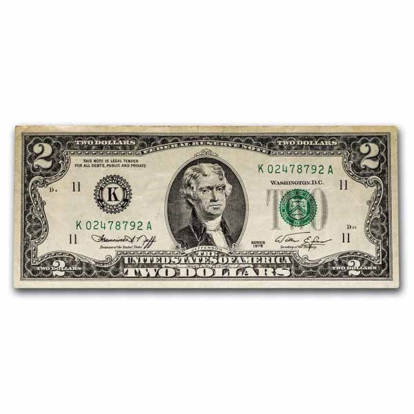 1976 (K-Dallas) $2.00 FRN XF (Fr#1935-K)