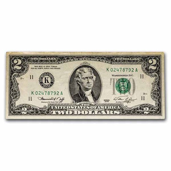 1976 (K-Dallas) $2.00 FRN XF (Fr#1935-K) 1976 (K-Dallas) $2.00 FRN XF (Fr#1935-K)