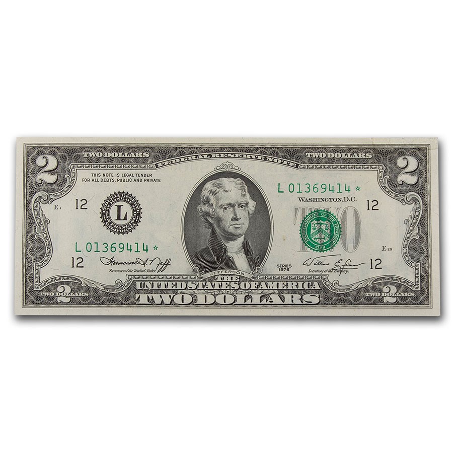 1976* (L-San Francisco) $2.00 FRN CU (Fr#1935-L*) Star Note