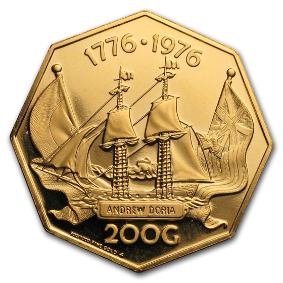 1976 Netherlands Antilles Gold 200 Gulden BU/Proof 1976 Netherlands Antilles Gold 200 Gulden BU/Proof