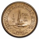 1976 Peru Gold 1/2 Sol Battle of Ayacucho BU