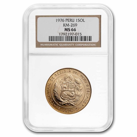 1976 Peru Gold Sol Battle of Ayacucho MS-66 NGC 1976 Peru Gold Sol Battle of Ayacucho MS-66 NGC