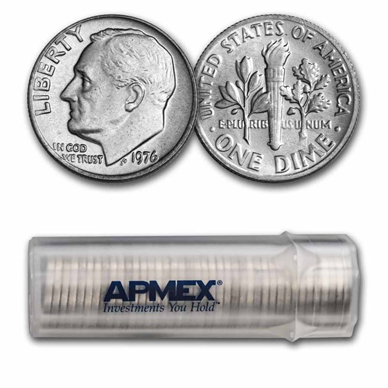 1976 Roosevelt Dime 50-Coin Roll BU 1976 Roosevelt Dime 50-Coin Roll BU