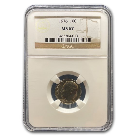 1976 Roosevelt Dime MS-67 NGC 1976 Roosevelt Dime MS-67 NGC