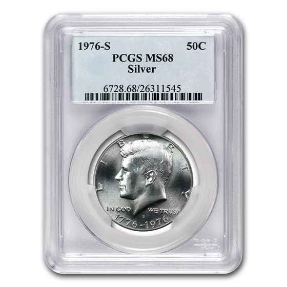 1976-S 40% Silver Kennedy Half Dollar MS-68 PCGS 1976-S 40% Silver Kennedy Half Dollar MS-68 PCGS