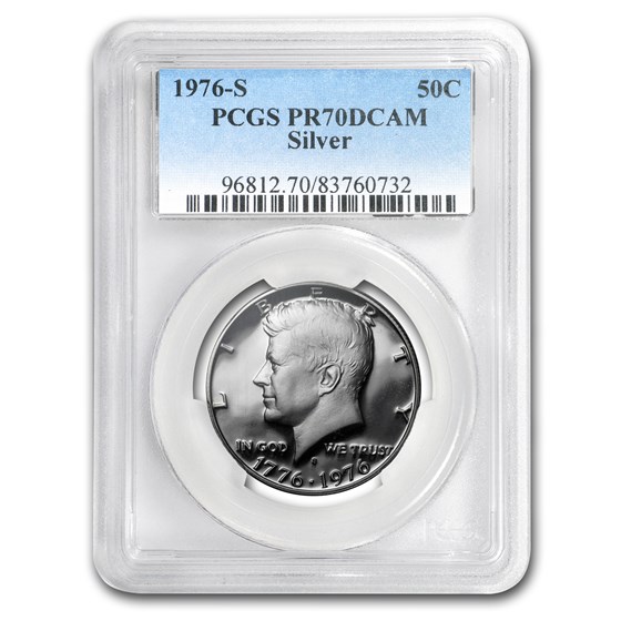 1976-S 40% Silver Kennedy Half Dollar PR-70 PCGS 1976-S 40% Silver Kennedy Half Dollar PR-70 PCGS
