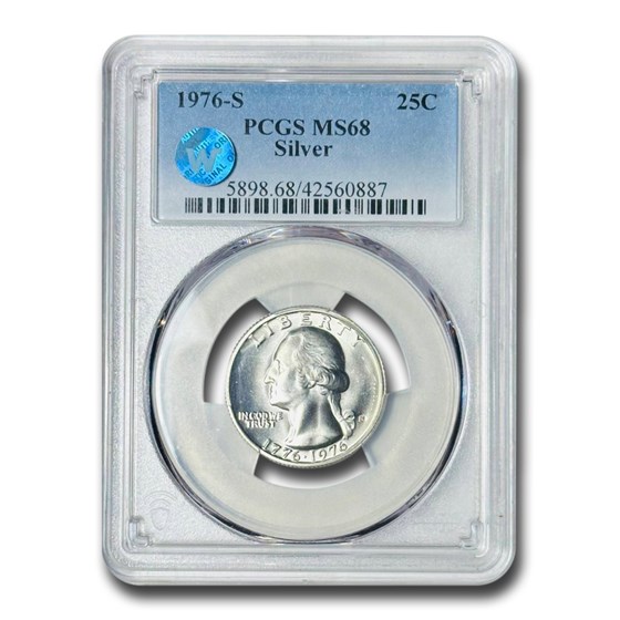 1976-S 40% Silver Washington Quarter MS-68 PCGS 1976-S 40% Silver Washington Quarter MS-68 PCGS