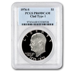 1976-S Clad Eisenhower Dollar PR-69 DCAM PCGS (Type-1)