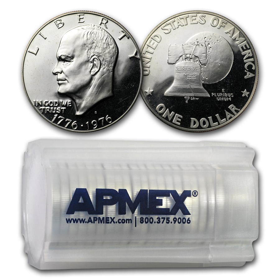 1976-S Clad Eisenhower Dollars 20-Coin Roll Proof (Type-1)