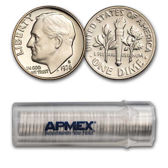 1976-S Roosevelt Dime 50-Coin Roll Proof 1976-S Roosevelt Dime 50-Coin Roll Proof
