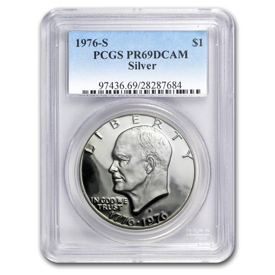 1976-S Silver Eisenhower Dollar PR-69 DCAM PCGS 1976-S Silver Eisenhower Dollar PR-69 DCAM PCGS