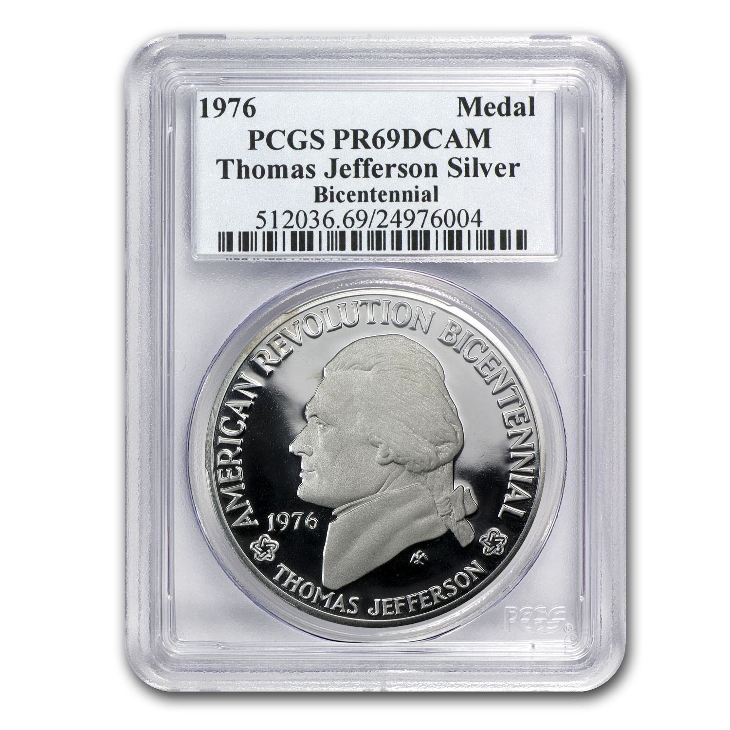 Buy 1976 Silver Thomas Jefferson Bicentennial Medal PR-69 PCGS | APMEX
