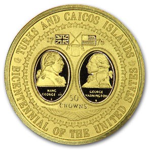 Buy 1976 Turks & Caicos Proof Gold 50 Crowns U.S. Bicentennial | APMEX