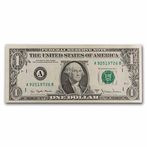 1977-A (A-Boston) $1.00 FRN CU (Fr#1910-A) 1977-A (A-Boston) $1.00 FRN CU (Fr#1910-A)