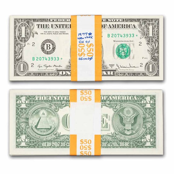 1977-A* (B-New York) $1.00 FRN CU (Fr#1910-B*) Star, 50 consec.
