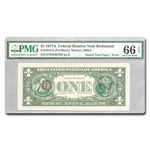 1977-A (E-Rich) $1 FRN CU-66 EPQ PMG (Fr#1910-E) Overprint Error