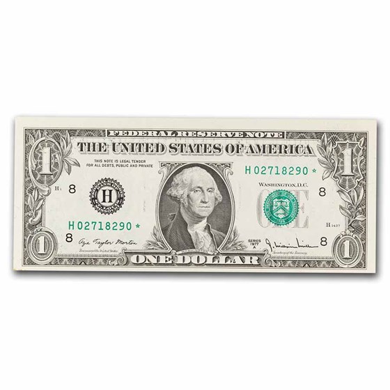 1977-A* (H-St. Louis) $1.00 FRN CU (Fr#1910-H*) Star Note!