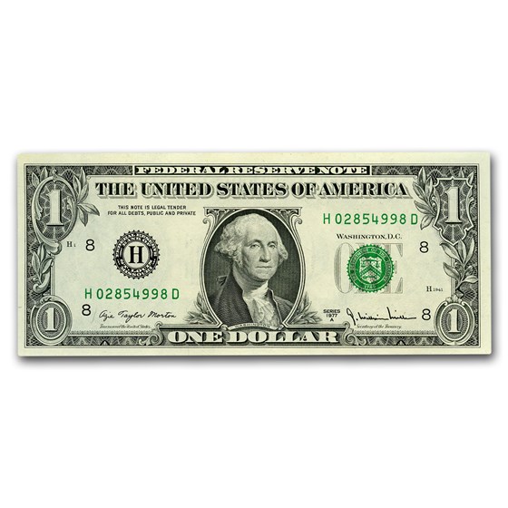 1977-A (H-St. Louis) $1.00 FRN CU (Fr#1910-H)