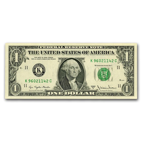 1977-A (K-Dallas) $1.00 FRN CU (Fr#1910-K) 1977-A (K-Dallas) $1.00 FRN CU (Fr#1910-K)