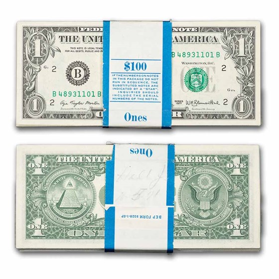 1977 (B-New York) $1.00 FRN CU (Fr#1909-B), 100 consecutive