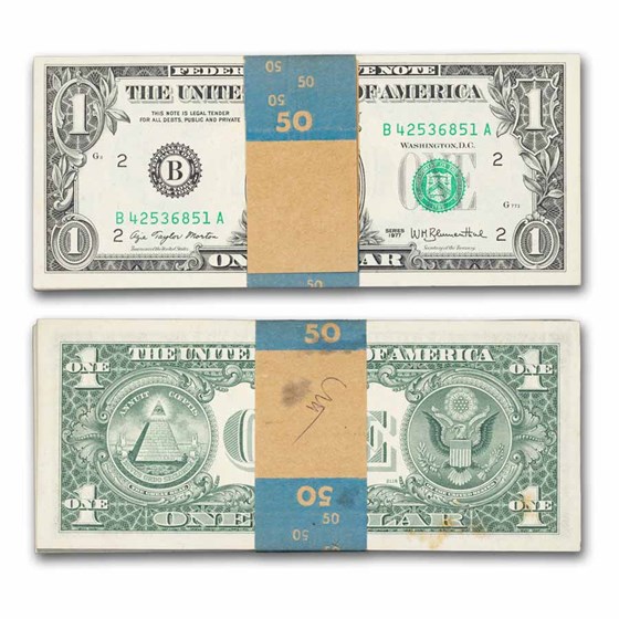 1977 (B-New York) $1.00 FRN CU (Fr#1909-B), 50 consecutive