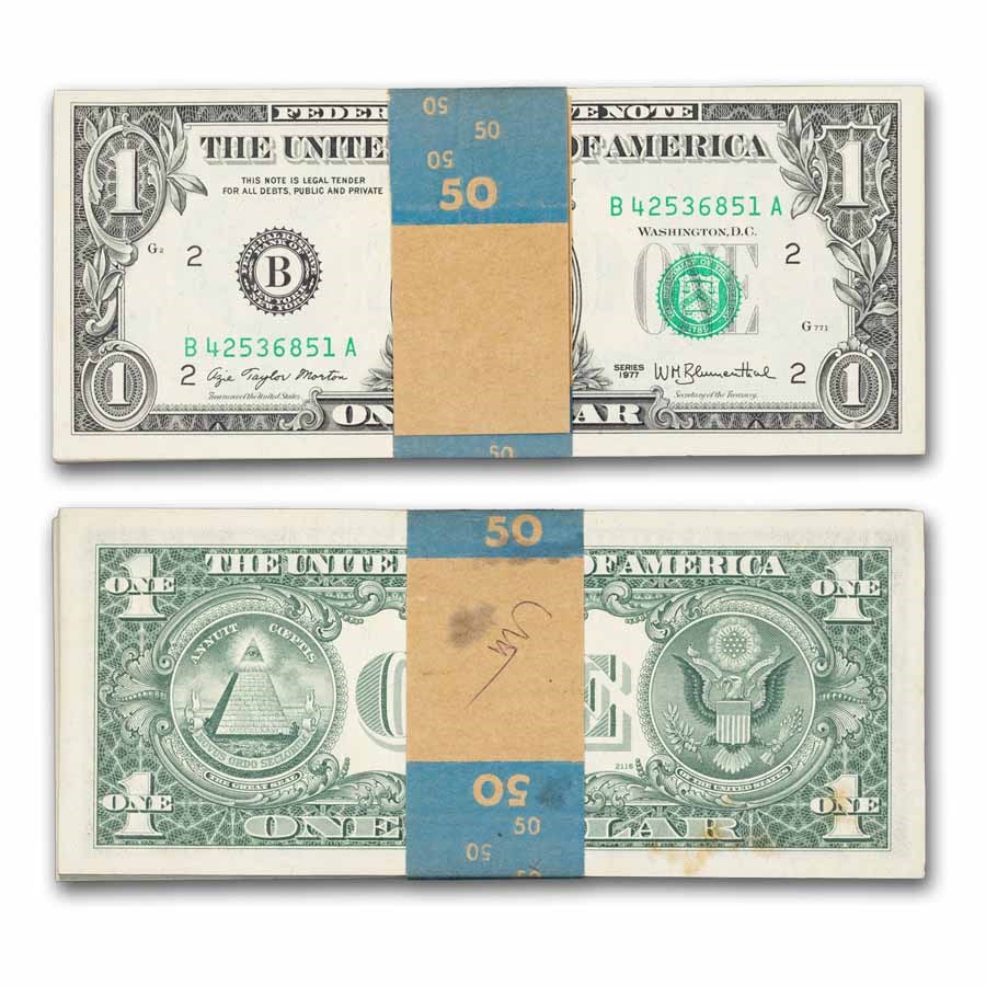 1977 (B-New York) $1.00 FRN CU (Fr#1909-B), 50 consecutive