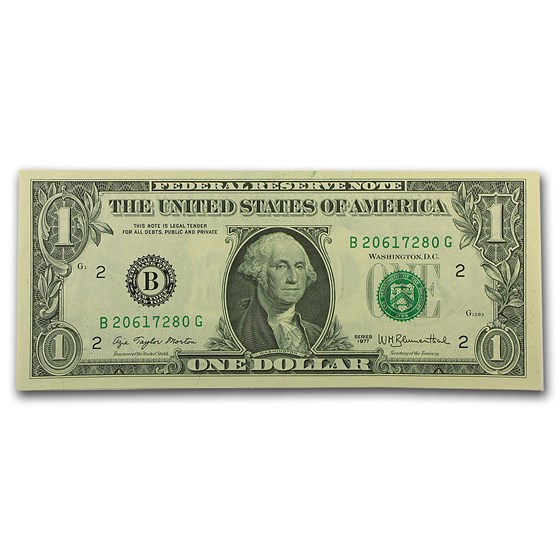 1977 (B-New York) $1.00 FRN CU (Fr#1909-B) 1977 (B-New York) $1.00 FRN CU (Fr#1909-B)