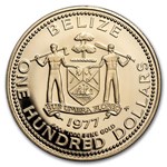 1977 Belize Proof Gold 100 Dollar Kinich Ahau