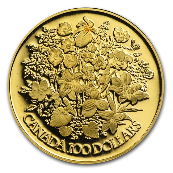 1977 Canada 1/2 oz Proof Gold $100 Jubilee Flowers 1977 Canada 1/2 oz Proof Gold $100 Jubilee Flowers