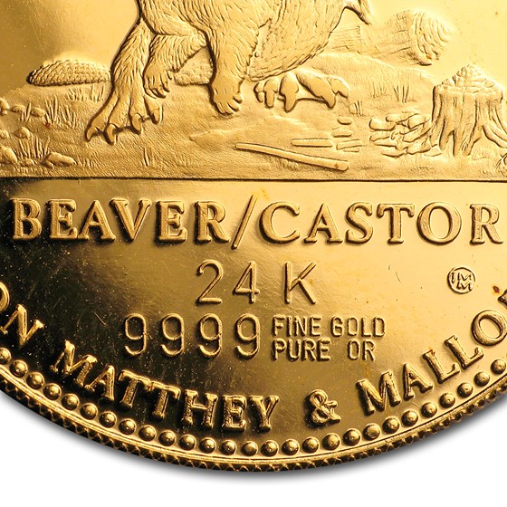 Buy 1977 Canada 1 oz Gold Round JM & Mallory (LTEE Beaver/Castor) APMEX