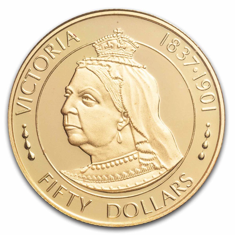 1977 Cayman Islands Gold 50 Dollars Proof (Queen Victoria)