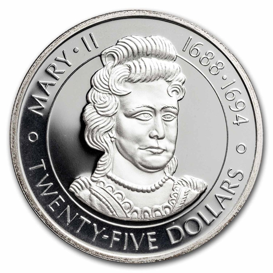 1977 Cayman Islands Silver 25 Dollars Proof (Queen Mary II)
