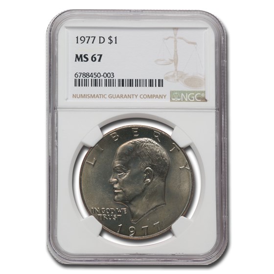 1977-D Clad Eisenhower Dollar MS-67 NGC 1977-D Clad Eisenhower Dollar MS-67 NGC