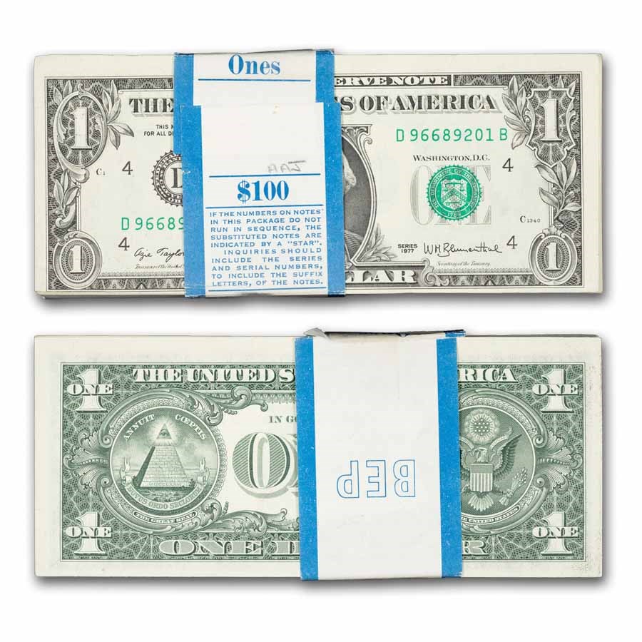 1977 (D-Cleveland) $1.00 FRN CU (Fr#1909-D), 100 consecutive