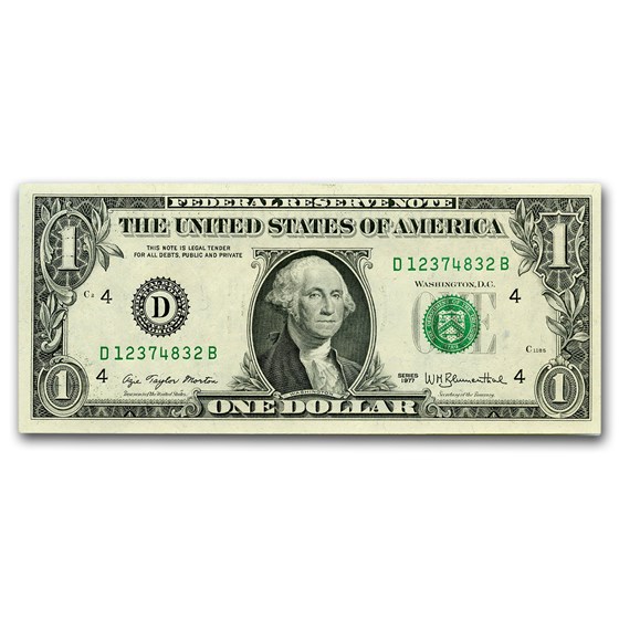 1977 (D-Cleveland) $1.00 FRN CU (Fr#1909-D) 1977 (D-Cleveland) $1.00 FRN CU (Fr#1909-D)