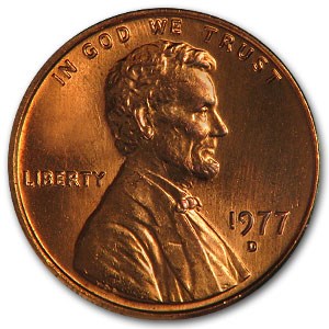1977-D Lincoln Cent BU (Red) 1977-D Lincoln Cent BU (Red)