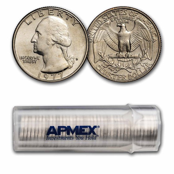 1977-D Washington Quarter 40-Coin Roll BU 1977-D Washington Quarter 40-Coin Roll BU