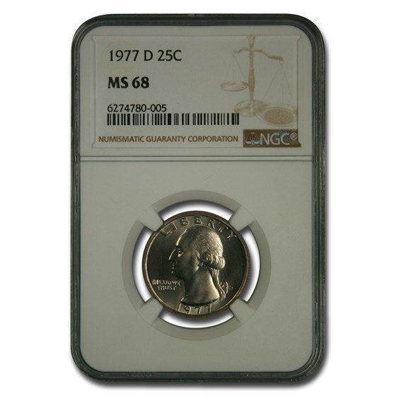1977-D Washington Quarter MS-68 NGC 1977-D Washington Quarter MS-68 NGC