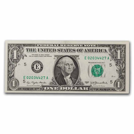 1977 (E-Richmond) $1.00 FRN AU (Fr#1909-E)