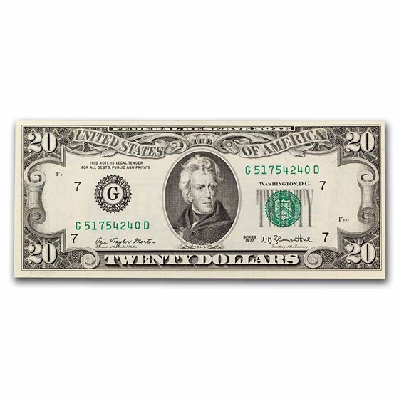 1977 (G-Chicago) $20 FRN CU (Fr#2072-G) 1977 (G-Chicago) $20 FRN CU (Fr#2072-G)